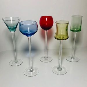 5 Piece Long Stem Liqueur Glasses